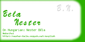 bela nester business card
